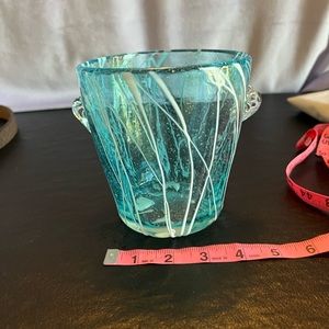 Beautiful hand blown glass ice bucket